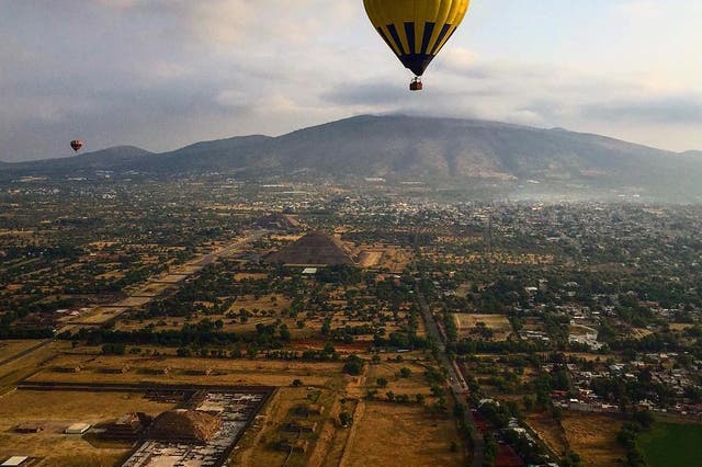Viewing the ancient city of Teotihuacán by air is incomparable