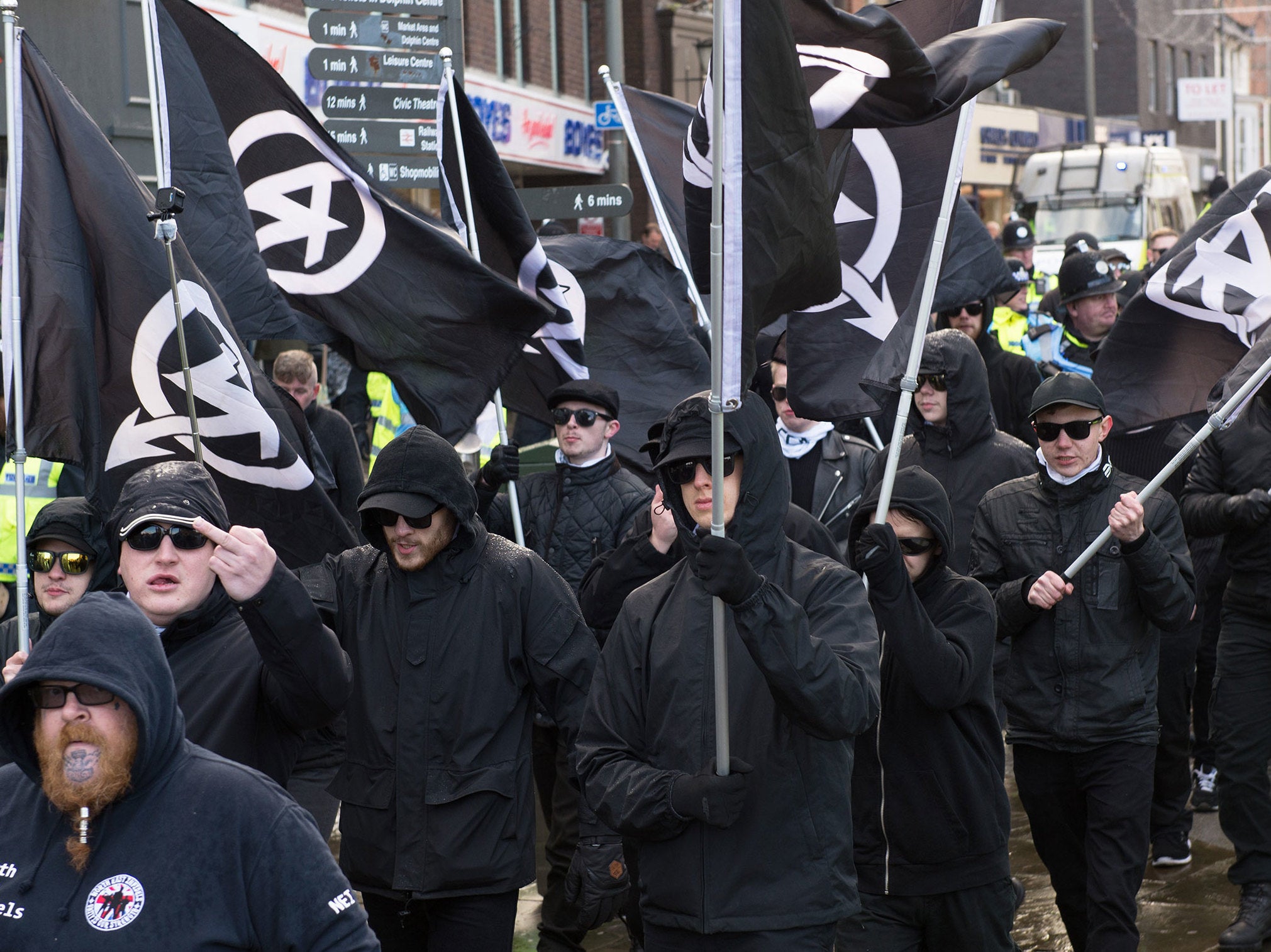 A demonstration joined by National Action members in Darlington in November 2016