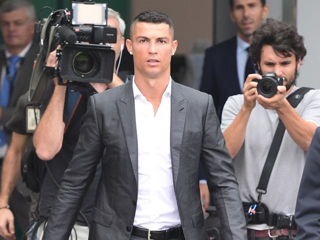 Cristiano Ronaldo arrives at the Juventus medical center