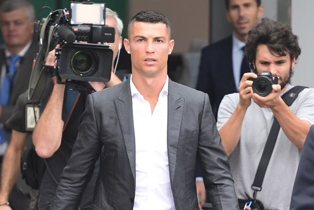 Cristiano Ronaldo arrives at the Juventus medical center
