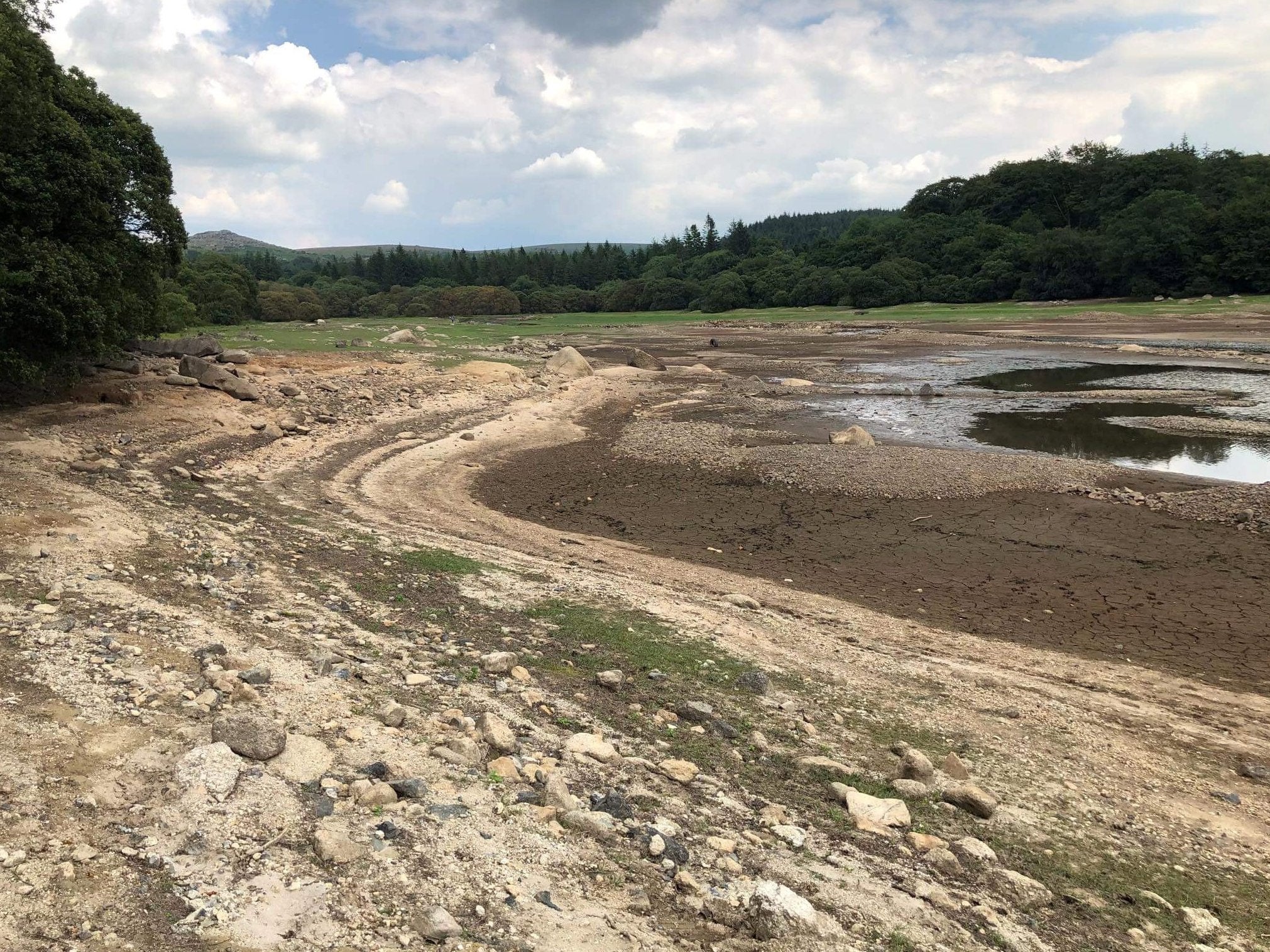 The ‘drowned village’ about to be exposed at Burrator Reservoir