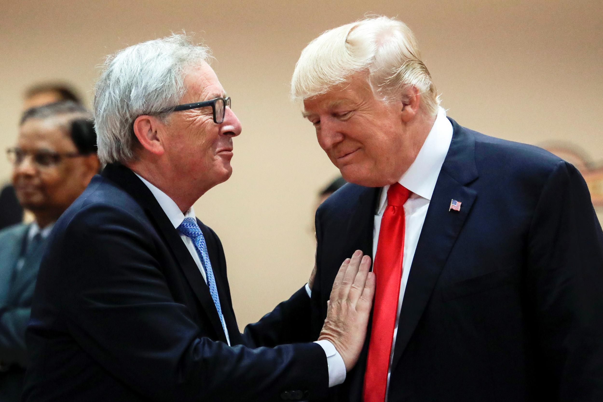 Donald Trump and Jean-Claude Juncker at a previous meeting