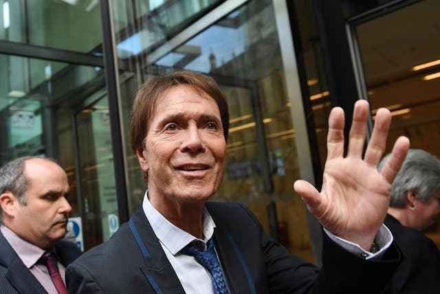 Sir Cliff Richard arrives at the High Court in London on 18 July 2018