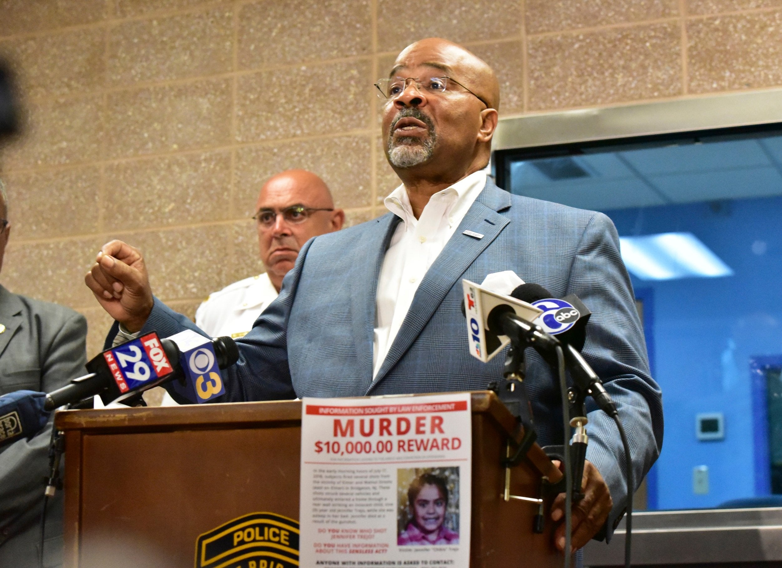 Bridgeton Mayor Albert Kelly discusses the fatal shooting of the young girl during a news conference at the Bridgeton Police Department