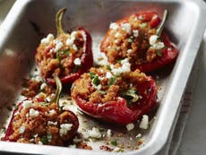 Smoky quinoa stuffed peppers with sheep's cheese, recipe