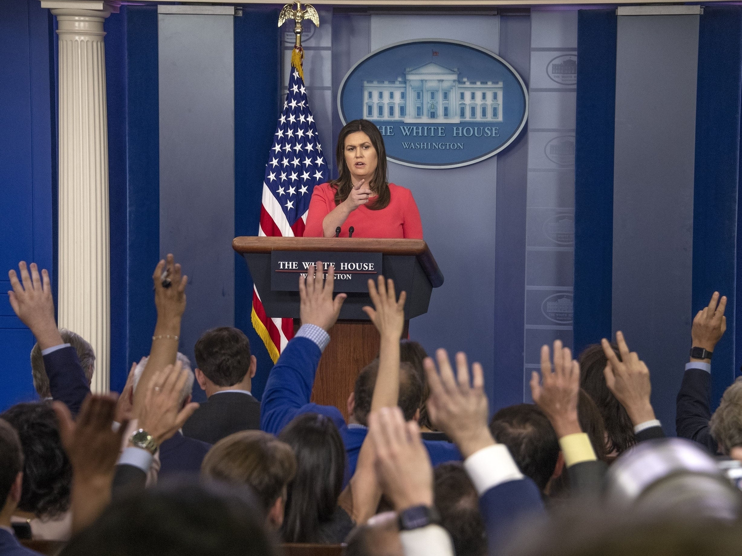 Journalists come together in an act of solidarity against hostile White House