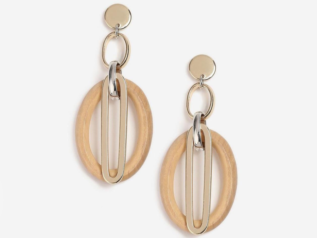 Wood Oval Link Drop Earrings, £12.50, Topshop