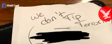 Texas restaurant bans customer for 'we don't tip terrorists' note
