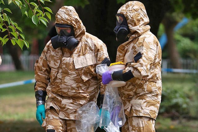 Police search for material in Queen Elizabeth Gardens in Salisbury