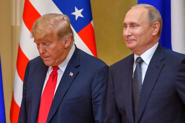 US President Donald Trump with Russian President Vladimir Putin