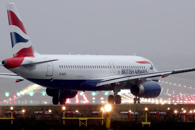 A British Airways Airbus A320 at Gatwick Airport in West Sussex.