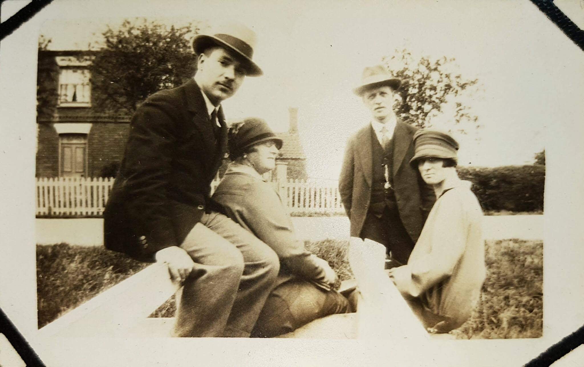 From left to right: Dr John William Cowen (grandather), Ellen Johnstone (née Fearon, great-grandmother), george Johnstone (great-grandfather) and Philippa Cowen (née Johnstone, wife of Dr John Cowen and grandmother) Picture taken late 1920s/early 1930s