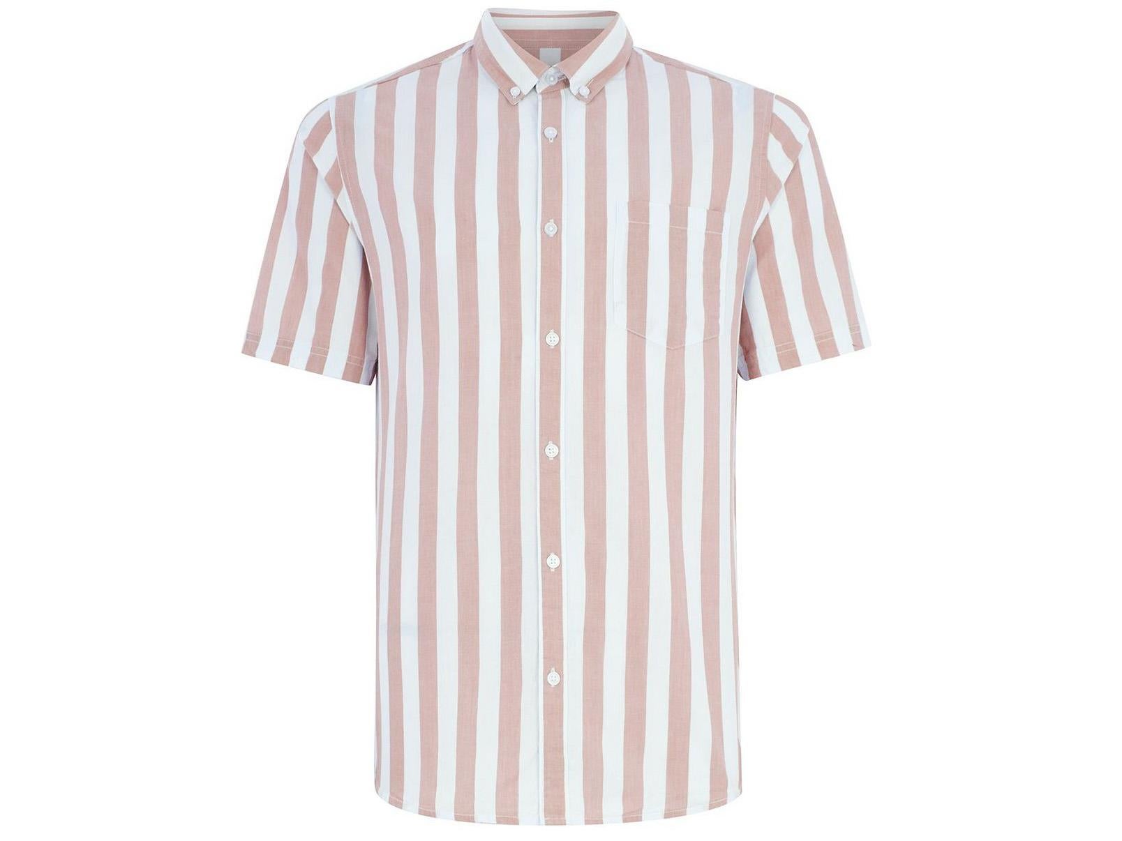 Only &amp; Sons, Brown Stripe Short Sleeve Shirt, £22, Topman