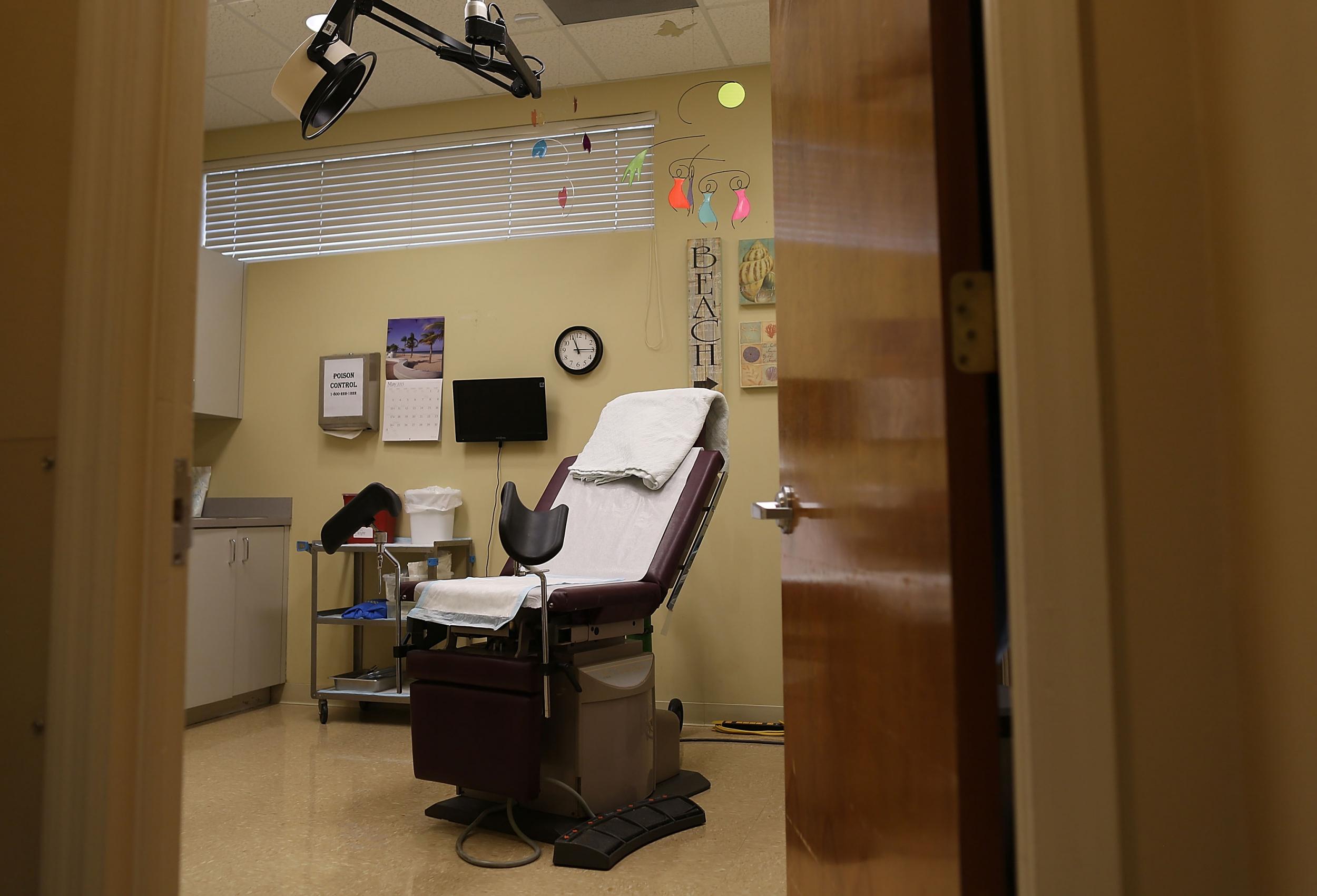 An examination room at a women's reproductive health centre that provides abortions in a city in South Florida