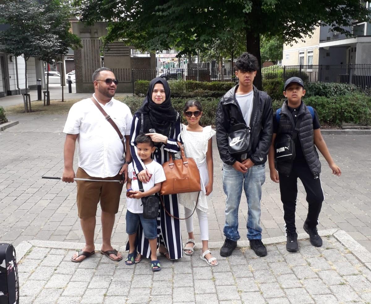 The family of six had been setting off on a week-long already paid for package holiday to Antalya in Turkey when Sultana Begen (second left) was told her passport may not be valid, causing the family to miss the flight