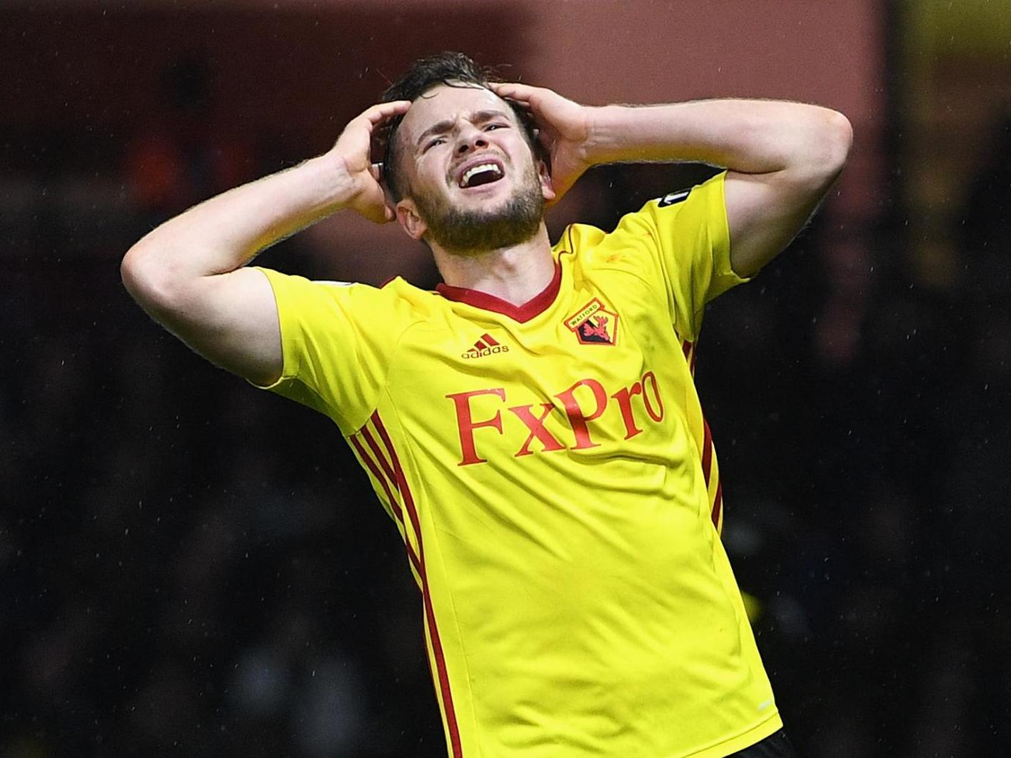 Tom Cleverley of Watford reacts