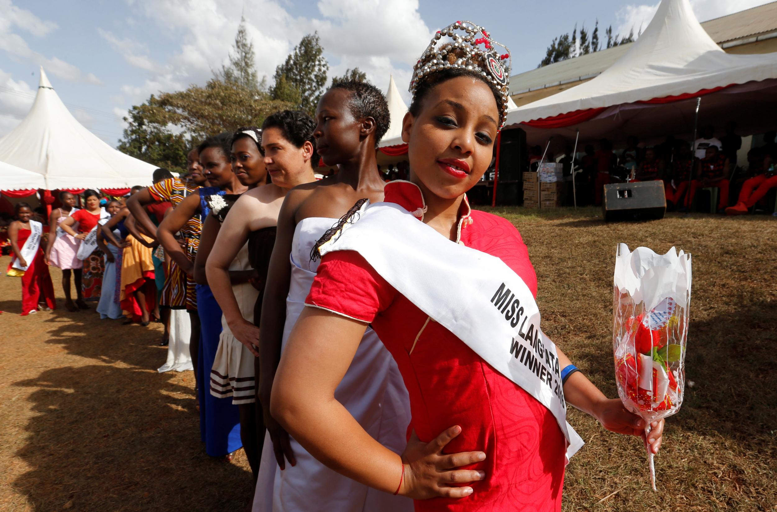 Ruth Kamande was named Miss Langata Prison 2016 and participated in a fashion parade (above) as part of the prison’s Valentine's Day celebration, dubbed ’love behind bars’