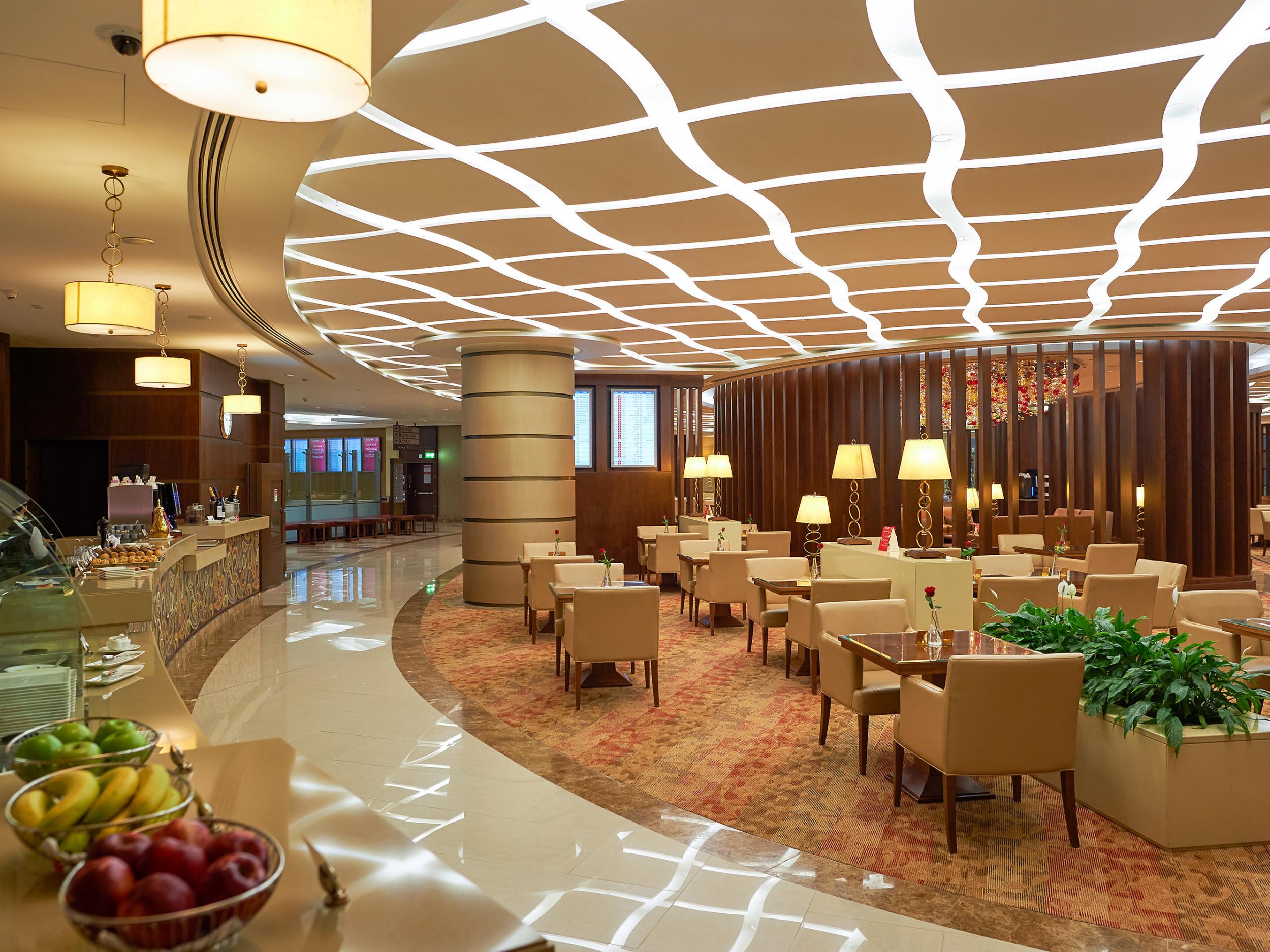 Interior of Emirates first class lounge at Dubai UAE airport
