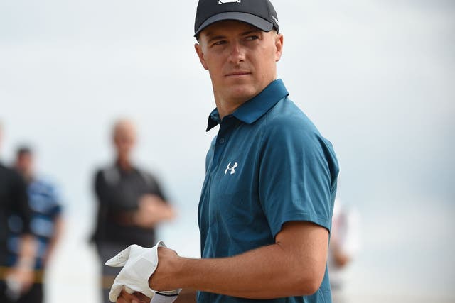 Jordan Spieth leaves the 5th tee during his third round