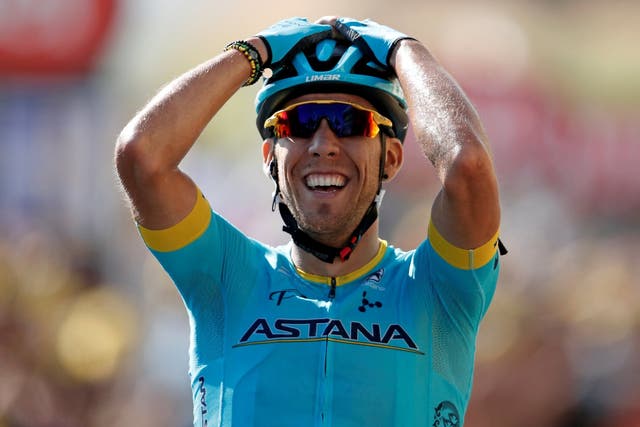 Astana Pro Team rider Omar Fraile of Spain wins the stage