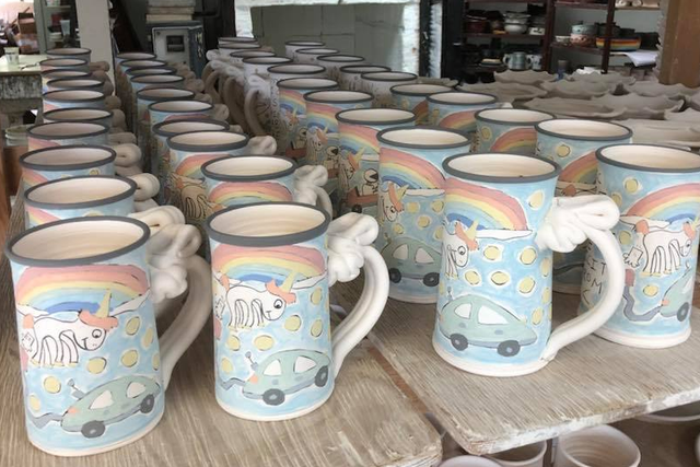 Tom Edwards posted a photo of his unicorn mugs on Facebook