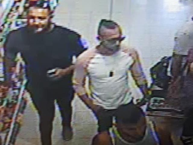 Police issued this image of three men they would like to speak to about the suspected acid attack.