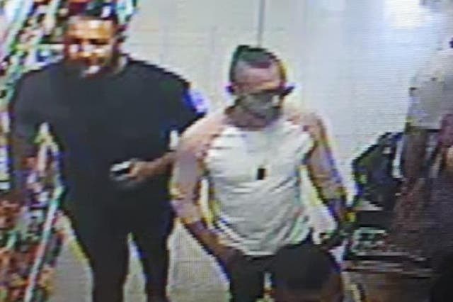 Police issued this image of three men they would like to speak to about the suspected acid attack.