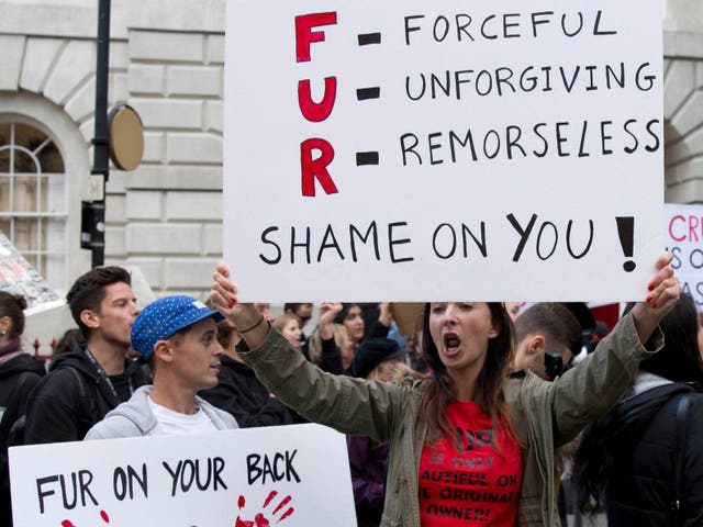 Anti-fur demonstrators in London