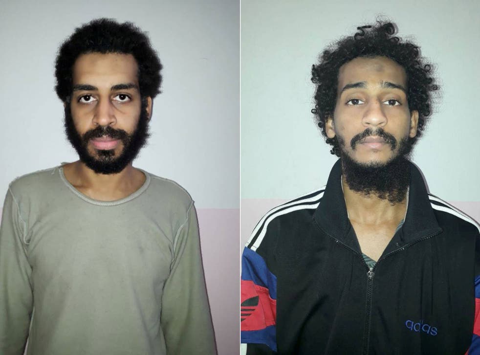 British Isis militants Alexanda Kotey (left) and El Shafee Elsheikh are in custody in Syria