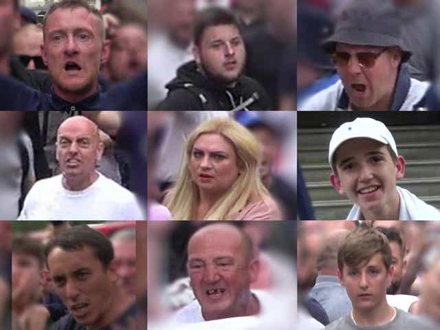 Pics from the Met of 9 suspects of violence at Tommy Robinson protest - clear for use