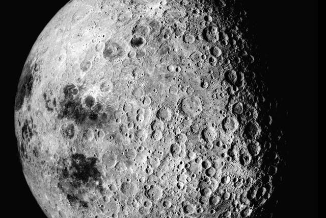 Apollo 16 metric camera image of the Moon's eastern limb and far side