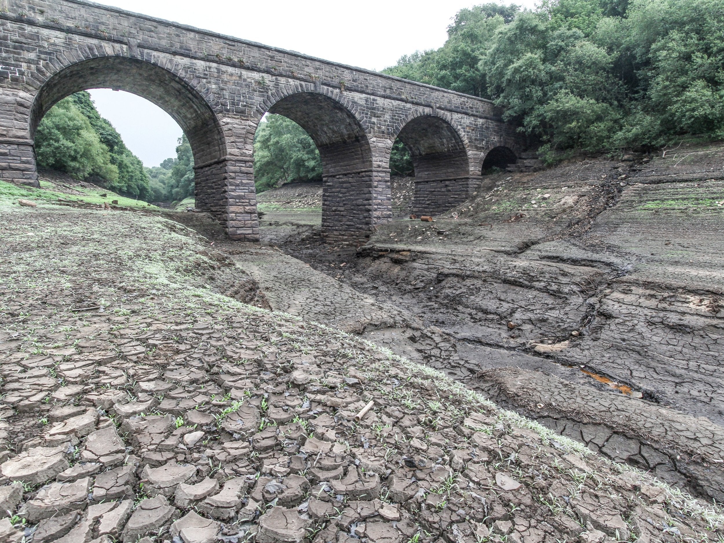 Yarrow reservoir in Lancashire is far below capacity. SWNS