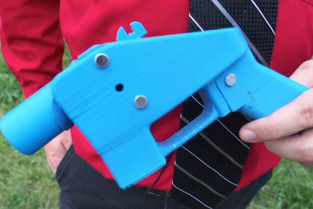 Close-up view of "The Liberator" pistol in 2013. The single-shot gun is the first that can be made entirely from plastic parts forged with a 3D printer.