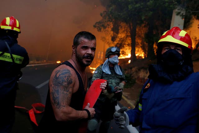 Authorities are battling several deadly wildfires near the Greek capital Athens