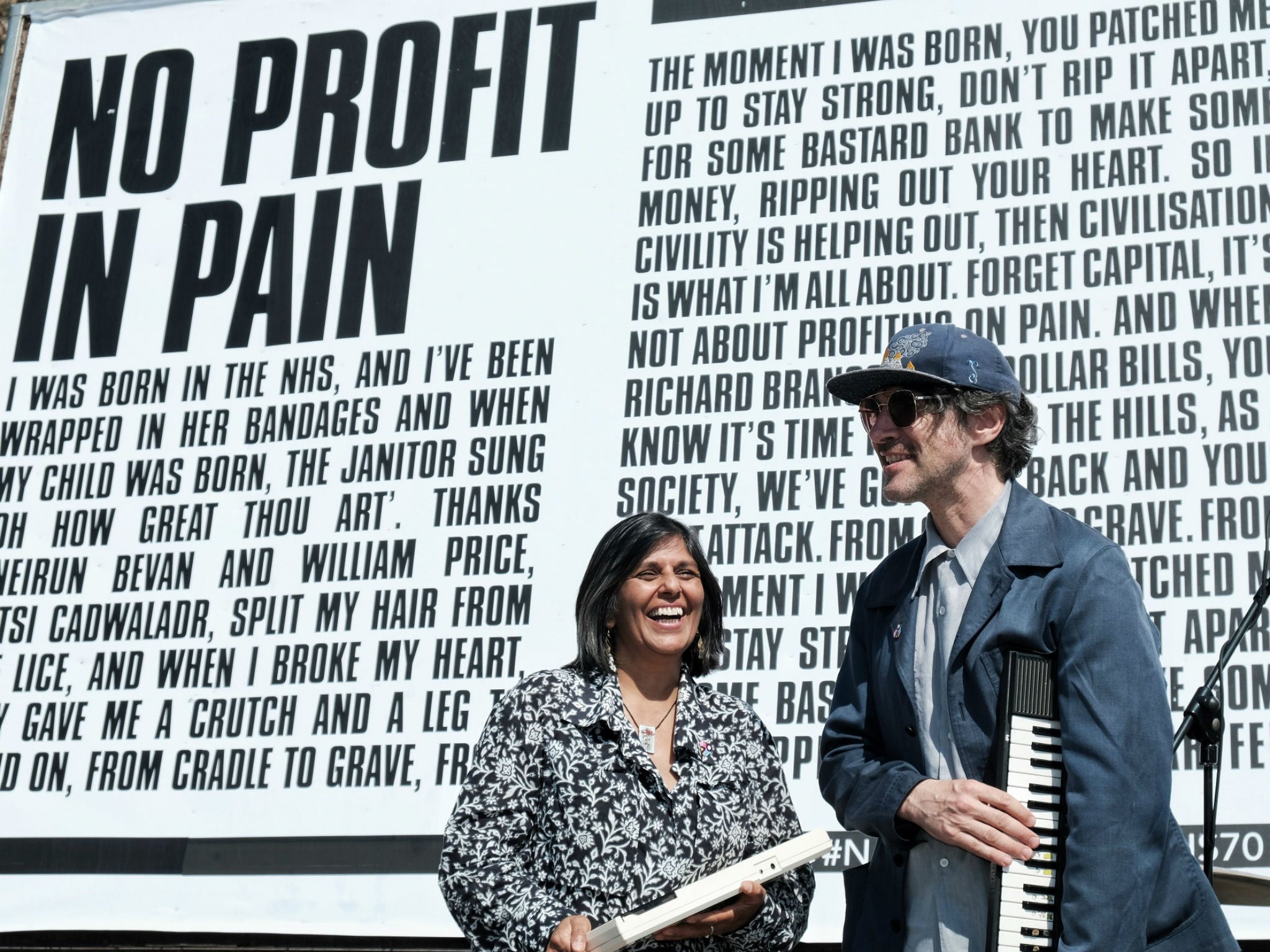Gruff Rhys he performs his new song, ‘No Profit in Pain’, to launch National Theatre Wales’ NHS70 Festival