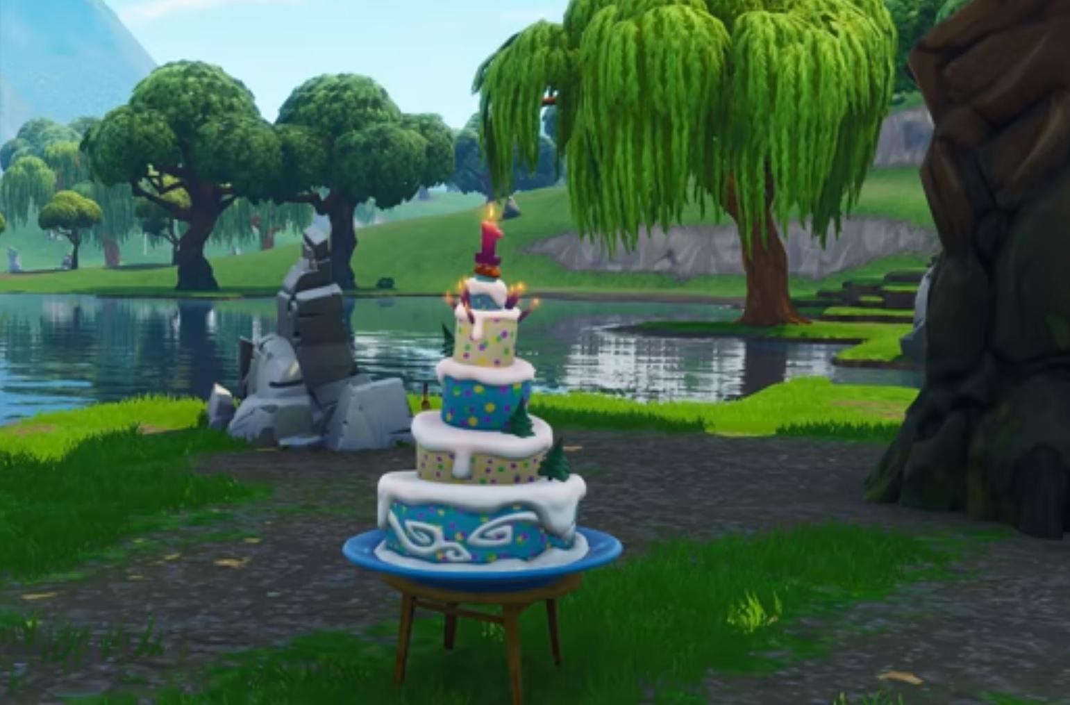 fortnite birthday challenges sees game celebrate anniversary with cakes in various locations the independent - birthday cake locations on fortnite