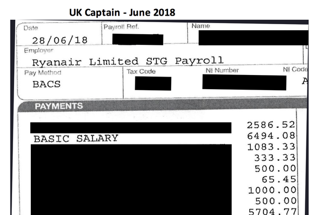 Waging war: Ryanair has published the monthly payslip of one of its UK pilots