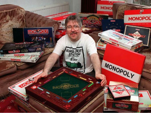 Clive Evenden collects monopoly sets