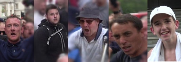 Police release images of five people wanted following violence at far right rally