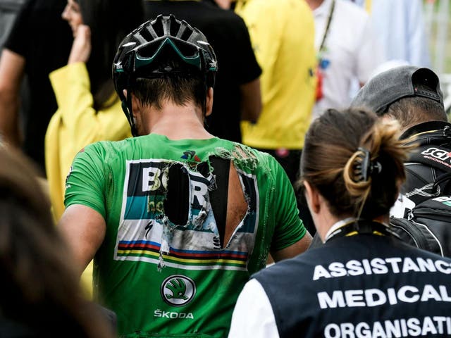 Peter Sagan received medical treatment after the stage