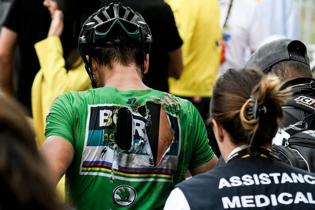 Peter Sagan received medical treatment after the stage