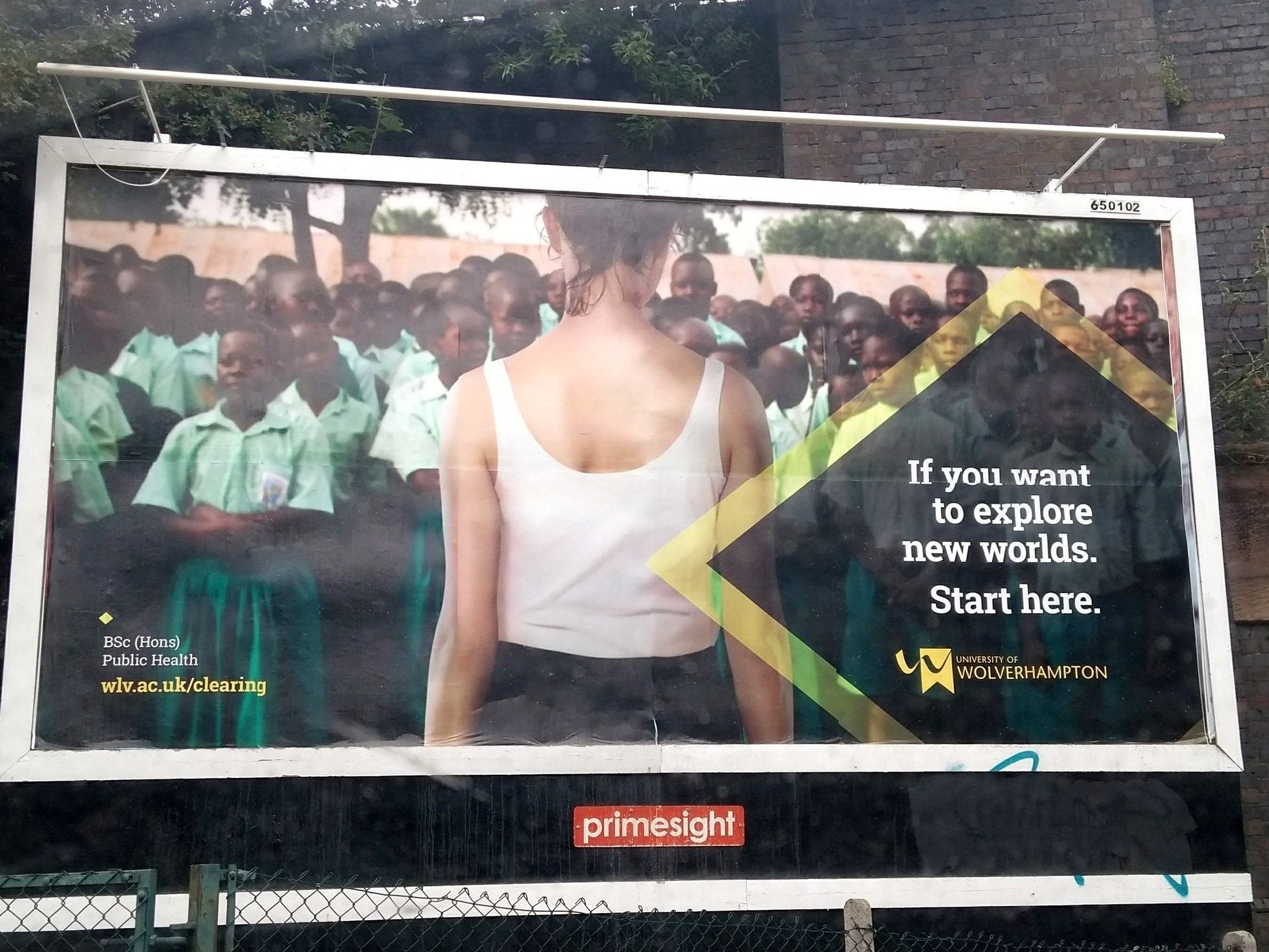 The billboard, which was aimed at promoting a public health course, has been withdrawn by the University of Wolverhampton.