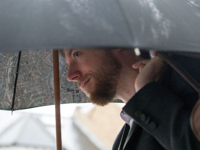 Jack Shepherd, 30, arrives at Wimbledon Magistrates' Court in London, where he is charged with manslaughter after his date Charlotte Brown died in a Thames boating incident