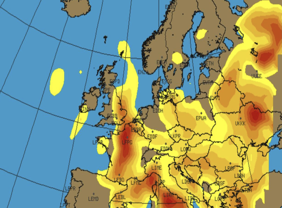 Storm warning: map of thunderstorms predicted across Europe