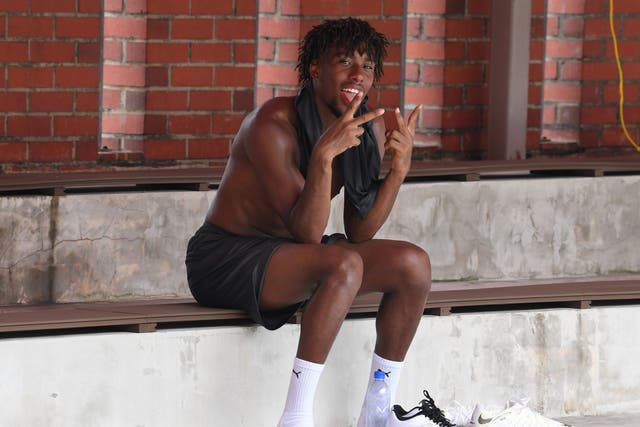 Alex Iwobi of Arsenal during a training session