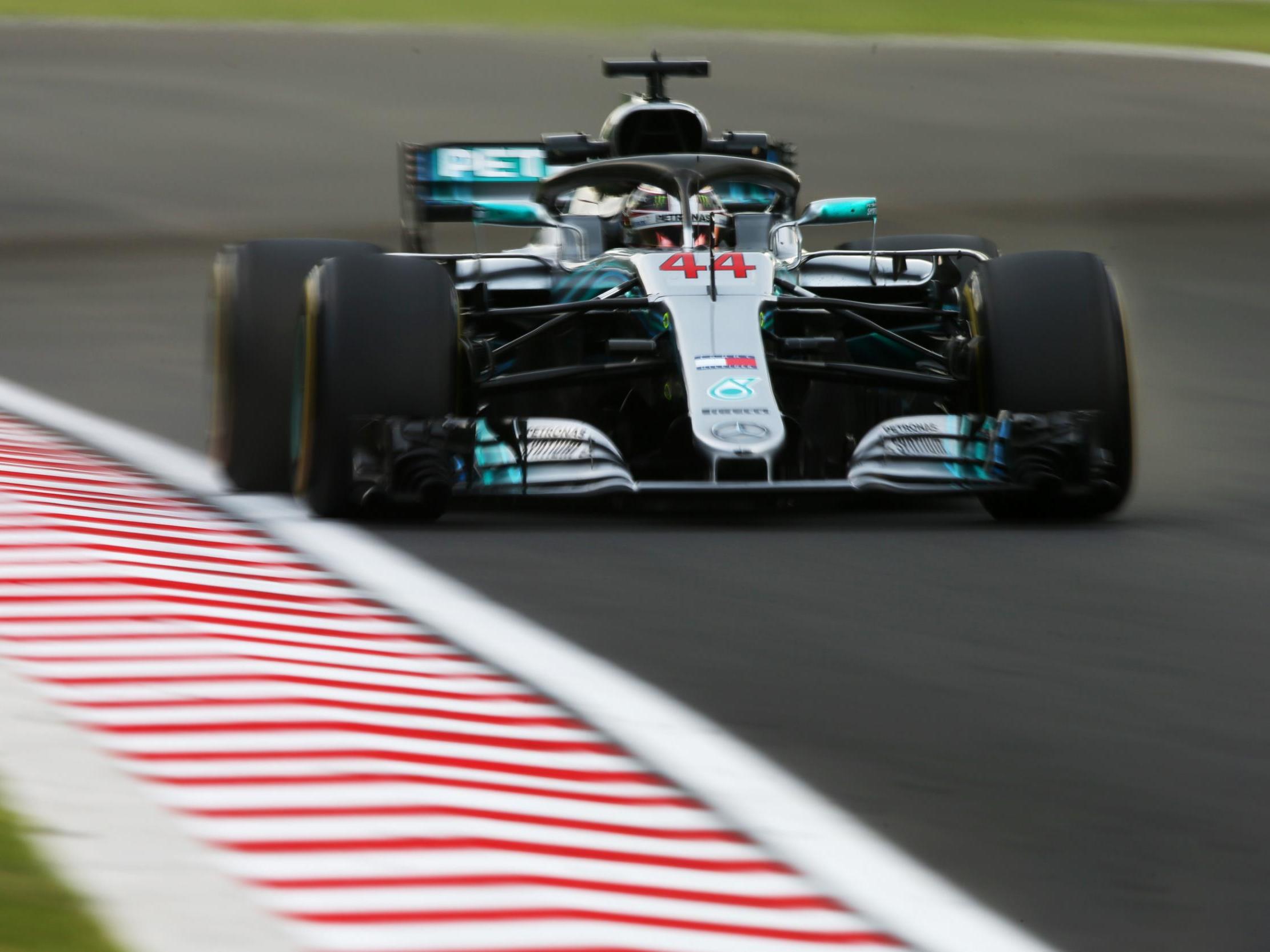 Lewis Hamilton in action during Friday’s afternoon practice session