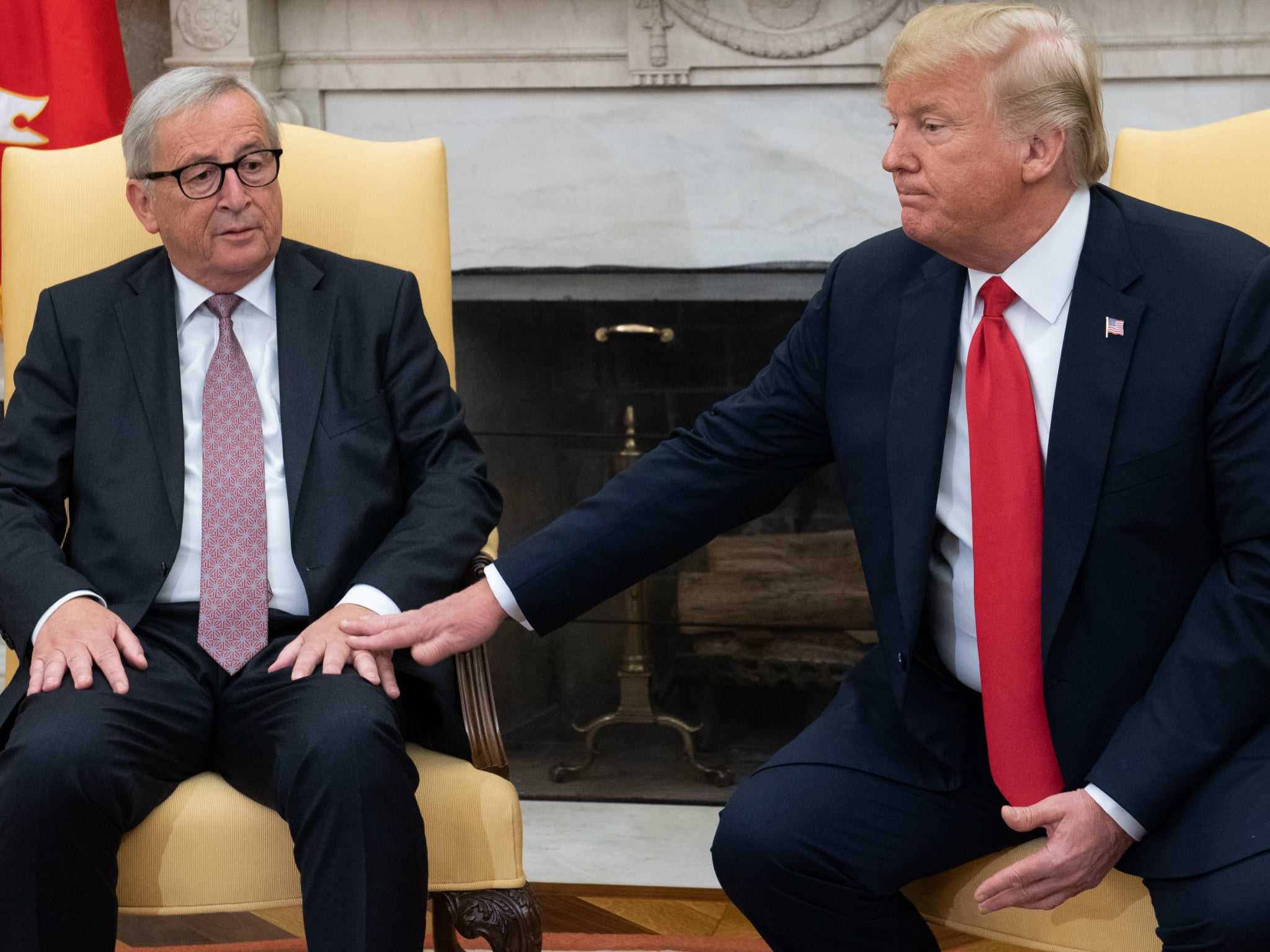 Juncker used 'brightly coloured, simple flashcards ' to explain trade to Trump during meeting