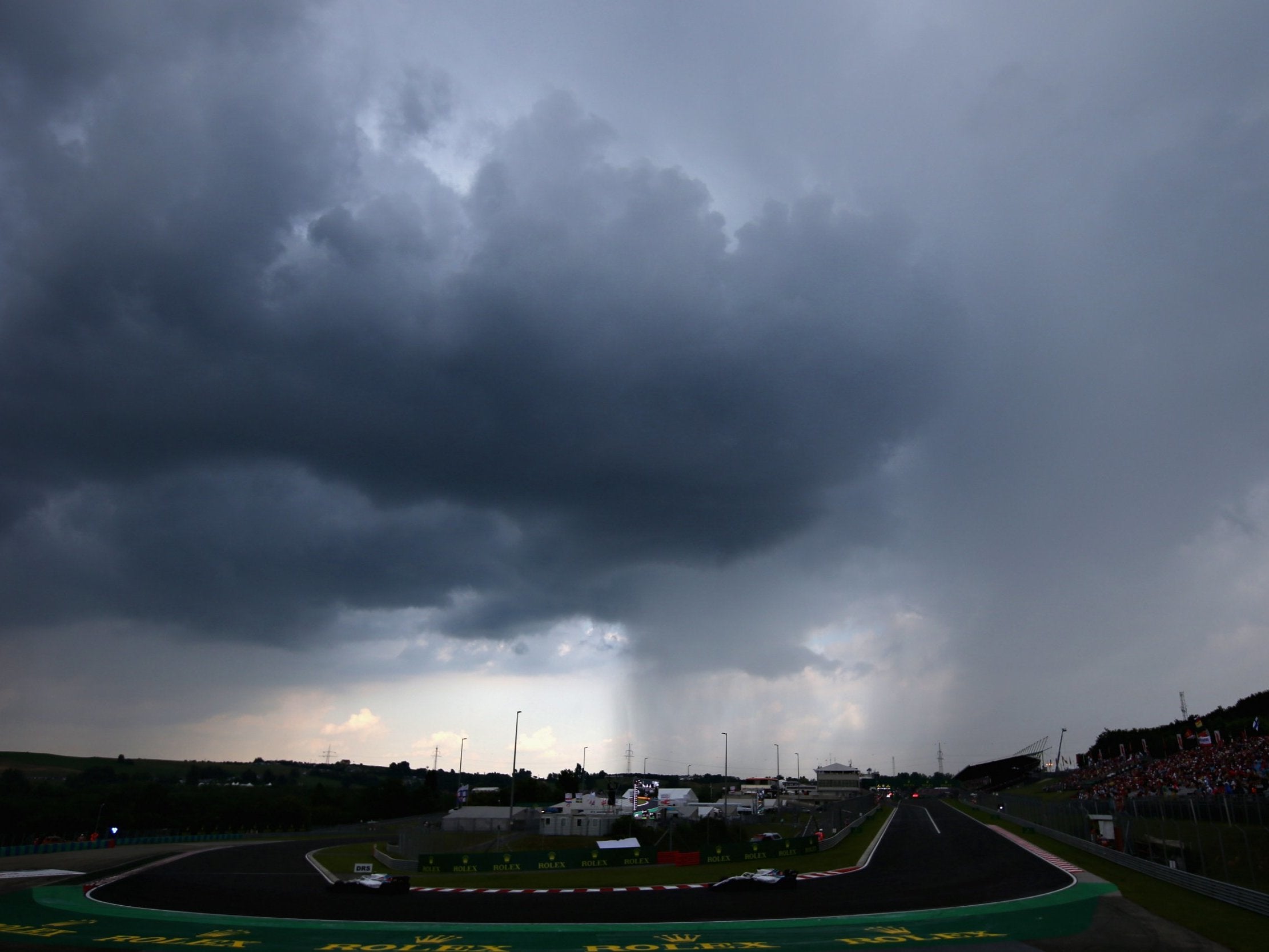 Two thunderstorms hit the Hungaroring before and during qualifying
