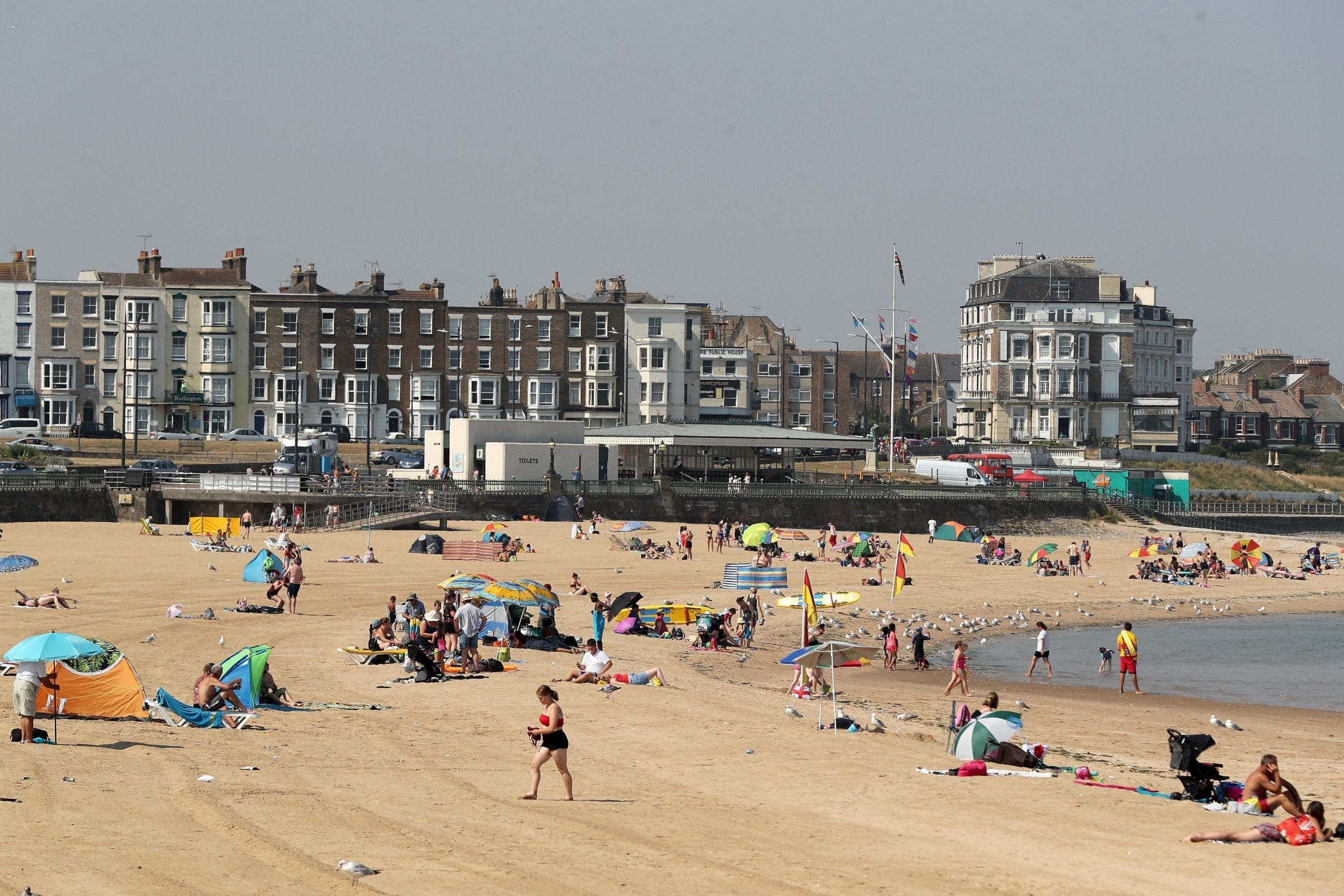 People on the beach in Margate, Kent