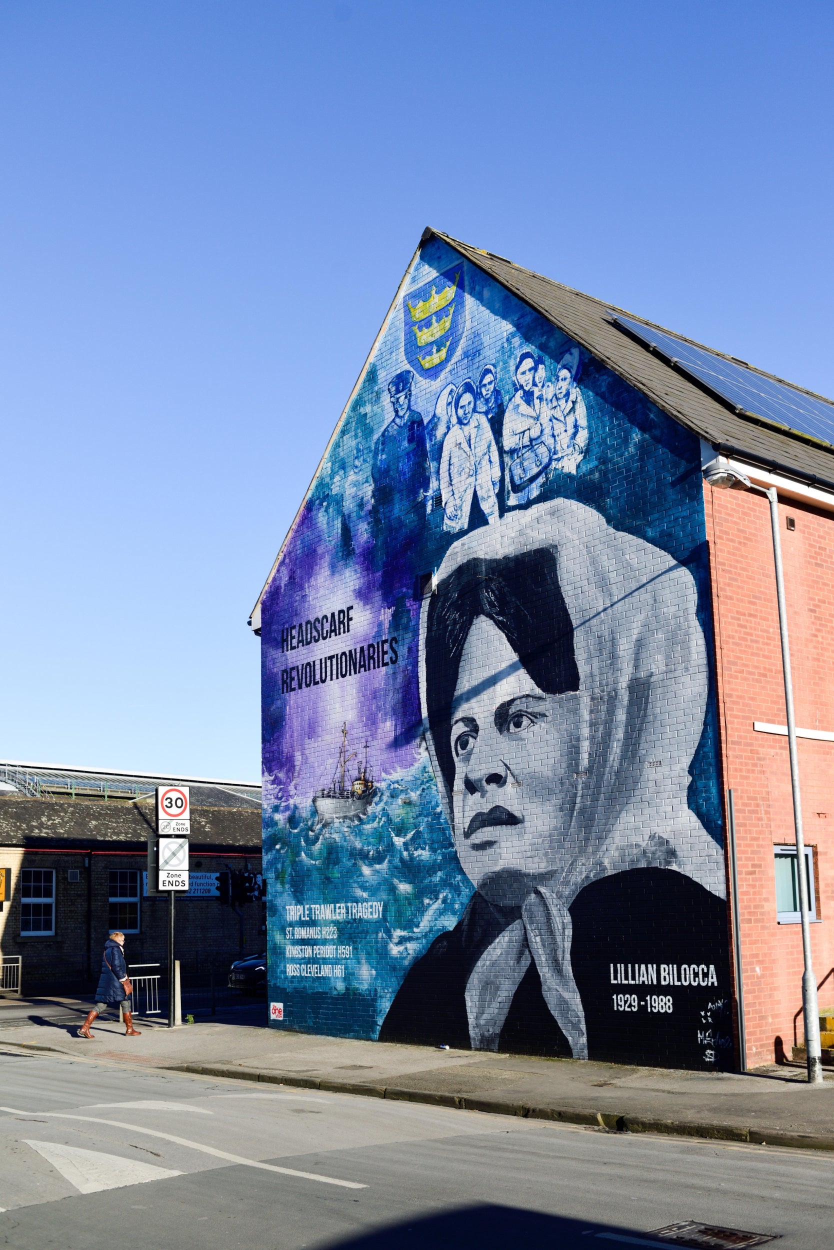 A mural in Hull honours the ‘headscarf revolutionaries’ led by Lillian Bilocca, who demanded greater safety controls for fisherman